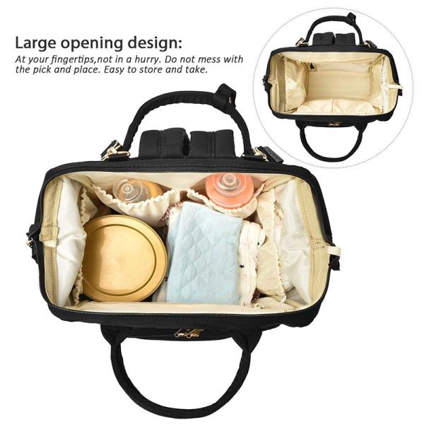 Large Capacity Diaper Bag Backpack Water Resistant With Insulated Water Bottle Bag