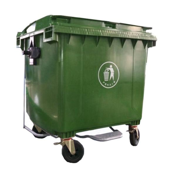 1100L big street standing outdoor wheeled plastic trash can
