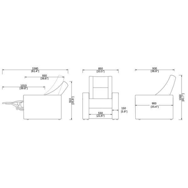 Removable Tray modern style recliner chair , modern leather recliner chair