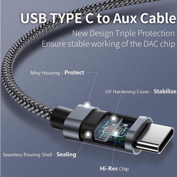 DAC USB Tipo C a 3,5 mm Jack de audio cable masculino AUX adaptador de dongle de auriculares para Pixel Google