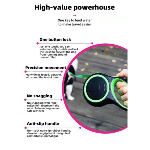 Cuerdas de tracción de estilo simple Perros de mascota ajustable correa multicolor