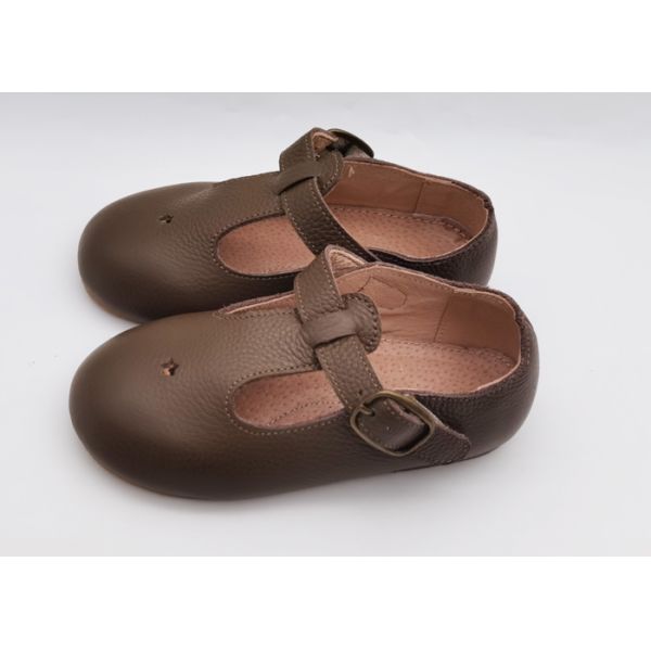 Rubber Outsole Size 21-30 T Strap Toddler Dress Shoes For Child