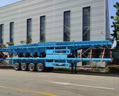8t Grade 3 Axles 40FT Container Flatbed Semi Truck Trailer For Transporting Containers