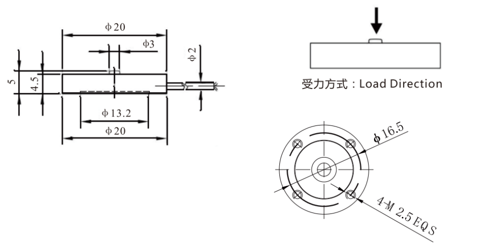 High Precision Micro Load Cell 50-1000N Stainless Steel Micro Load Cell 50 100 200 500 1000N