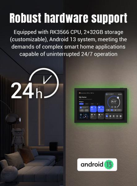 10.1Inch RK3399 Wall Mounted Smart Home Control Tablet Surrounding LED Light for Ultimate Comfort