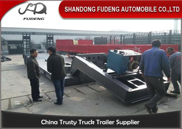 Hydraulic Gooseneck lowboy Trailer ,  80 Tons Detachable front loading Low Loader Trailer 