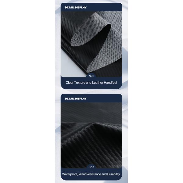 Flame Retardant Black PVC Leather 0.6mm Carbon Fiber Embossed Leather