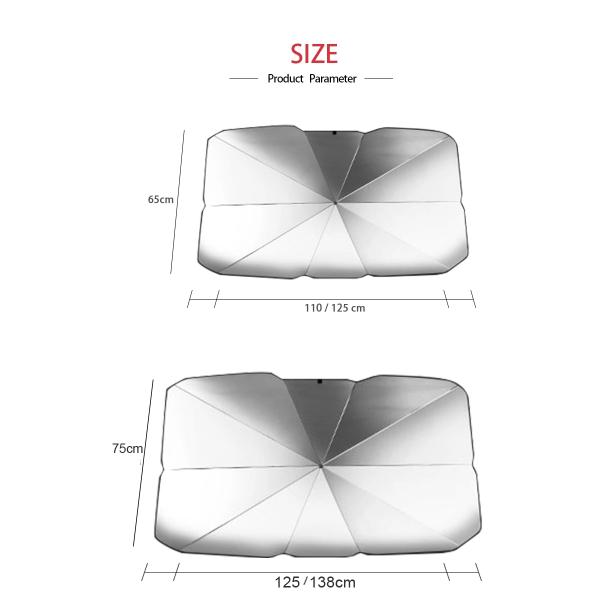 Steel Frame Customized Logo Car Windshield Sunshade Umbrella UV Protect Foldable