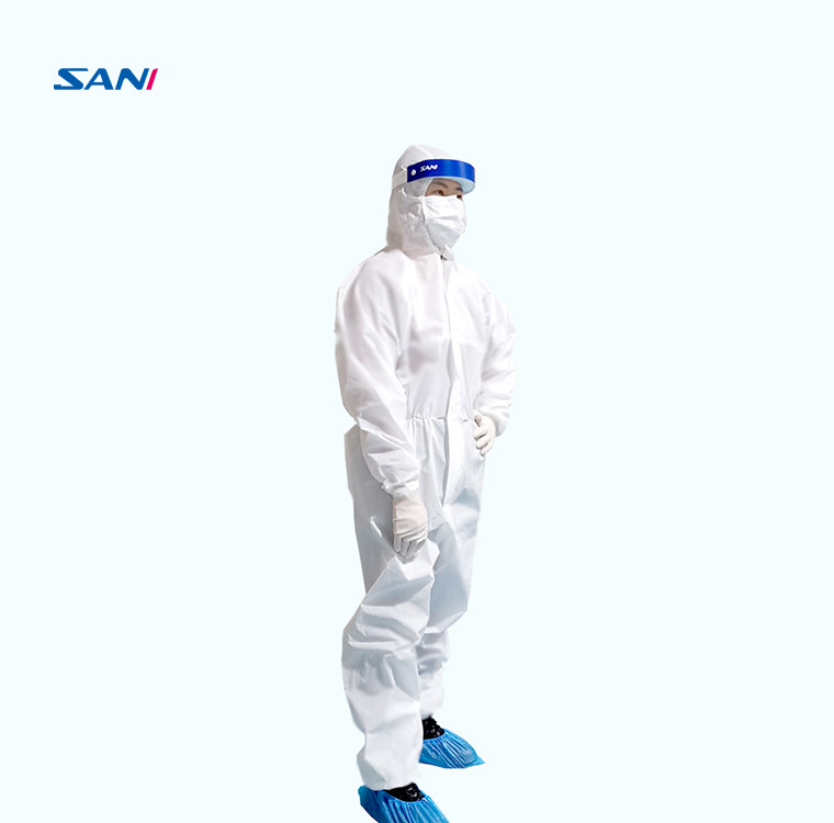 Белый устранимый Coverall изоляции, одежда изоляции PE устранимая