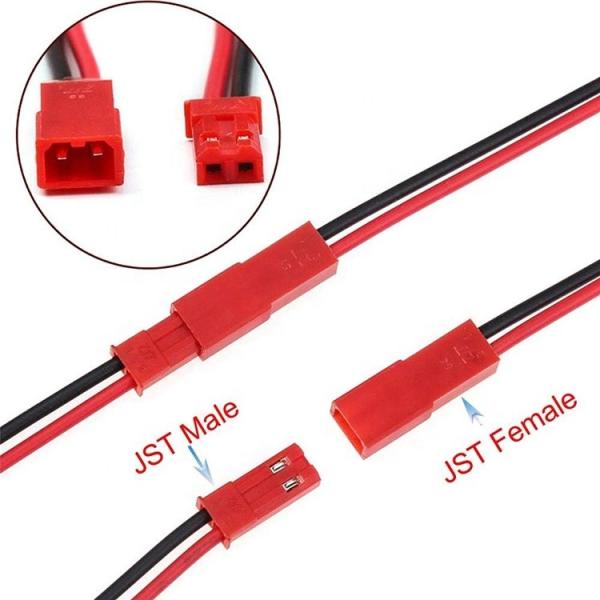 22AWG mâle femelle 2 PIN JST SYP RCY connecteur de prise à l'extrémité nue de fil pigtail câble de plomb harnais pour batterie à bande LED