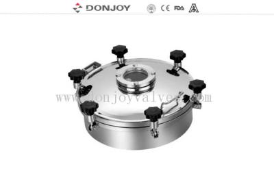 tampa de câmara de visita do tanque do alimento da pressão de 400mm Weled com vidro de vista da flange