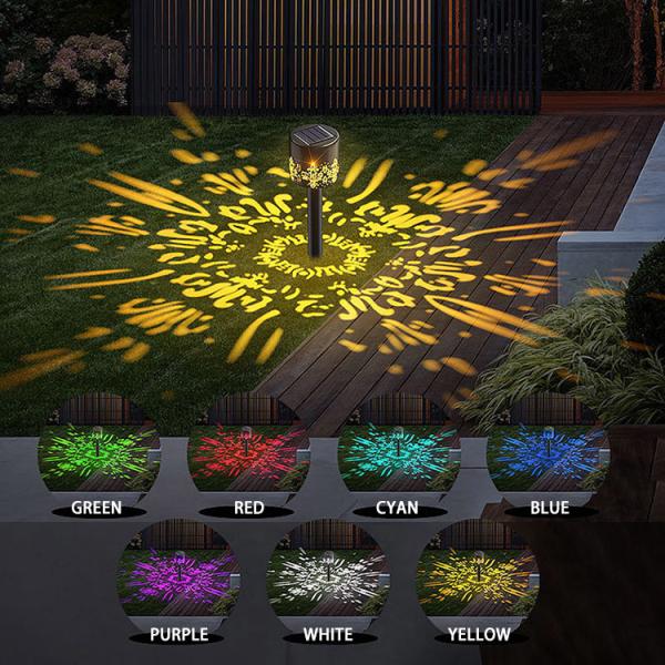 RGB Colorful Projection Solar Lawn Light Waterproof Decorative Light
