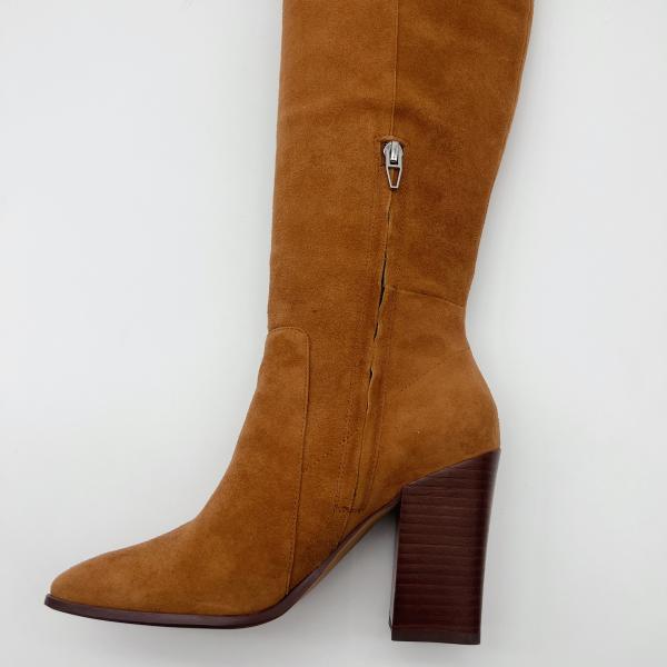 Genuine Womens Leather High Ankle Boots Square Toe ROHS Approved