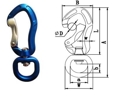 Сверхмощная смертная казнь через повешение ключевой цепи Carabiner шарнирного соединения соединяет крюк