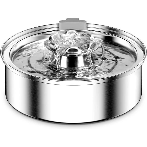 Stainless Steel Pet Drinking Water Fountain Automatic Water Dispenser 3L Capacity