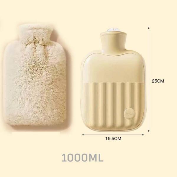 Rubber Hot Water Bottle With Soft Cover , 2L 1L Hot Water Bag For Cramps Pain Relief
