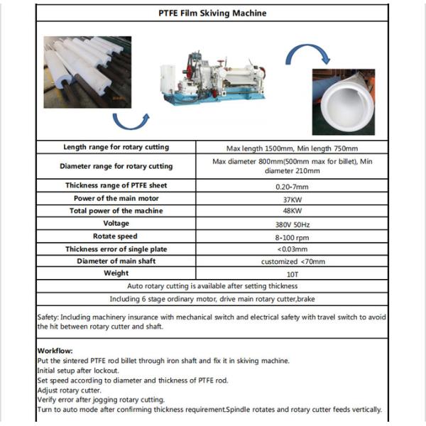 Auto PTFE Film Skiving Machine 380V 3P 50Hz Film Rotary Cutting Machine