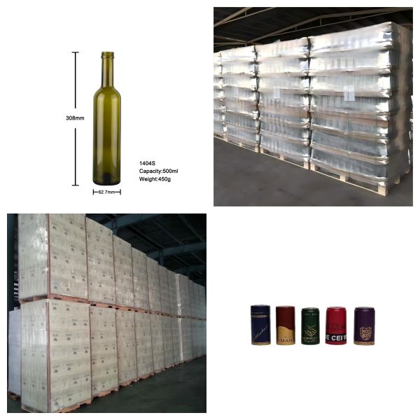 Mid Size Bordeaux Glass Bottle Screw Top 500ml 360g Glass Wine Bottles Bulk 1404S-1