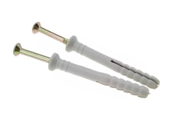 50 mm Wall Plug Screws For Fixing / Concrete Metal Zinc Screws Nylon Plug