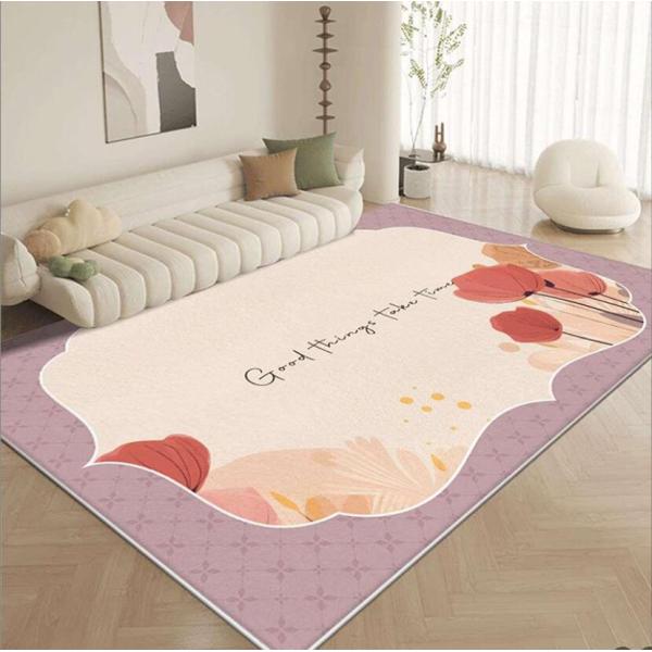 Lovely Flower Living Room Floor Carpets Imitation Cashmere Material 120*180cm