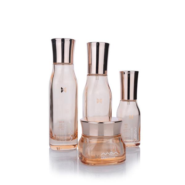 100ml 120ml Pink Transparent Lotion Bottle Skincare In Glass Packaging