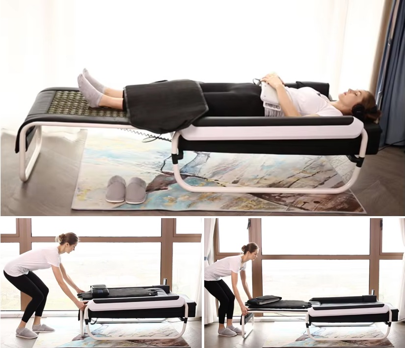 New Arrival Warm Rolling Stone Therapy Lumbar Relax Full Back V3 Jade Master Spine Relaxing Infrared Massage Bed