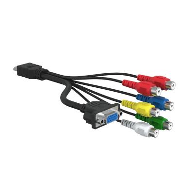 Customized 0.5 1 2 M Multi Component Games Audio Video AV Cable to RCA for TV Brand PS2 PS3 Play Station 6 RCA AV Cable Console Game Computer
