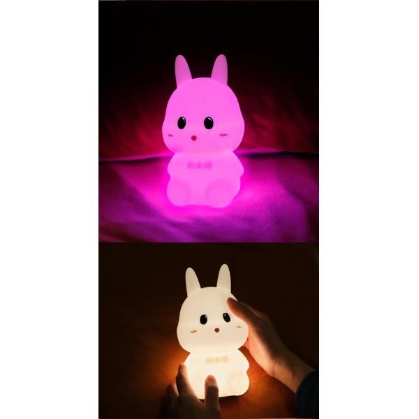 Controle de toque Custom Casa Decorativa Luz luminosa Coelhos Lâmpada Animal Luz noturna LED