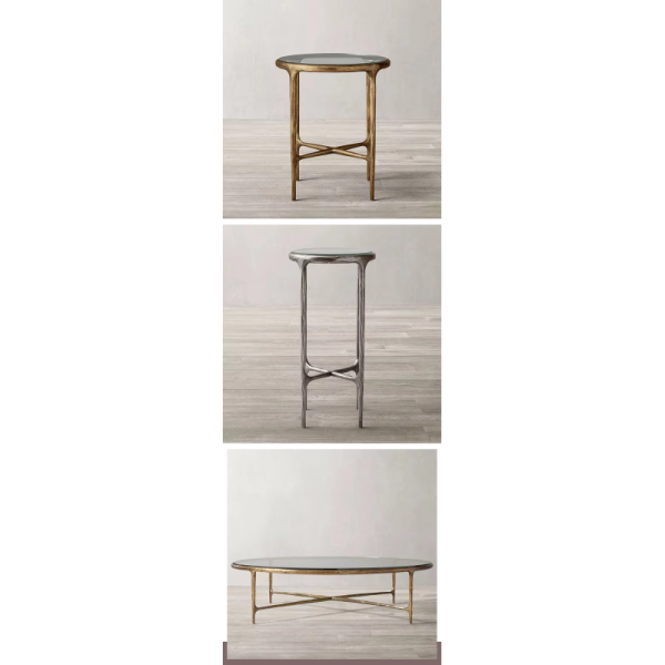 Hot Selling Modern Style Living Room Tables Indoor Furniture Marble Top Metal Round Coffee Table