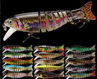 17 colores 17 CM/11g 6# Ganchos 3D Ojos Cebo de plástico de natación completa capa multi articulado señuelo de pesca