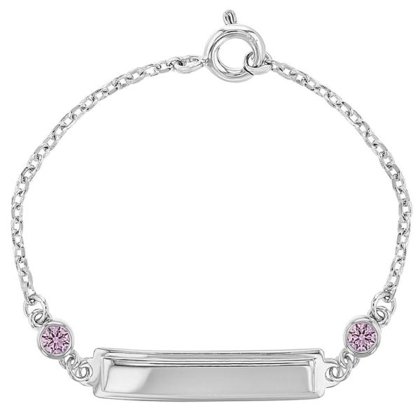 Améthyste de fleur CZ pierre de naissance Bébé filles 925 argent sterling Boucles d'oreilles à vis arrière