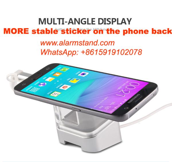 COMER mobile phone cable locking security acrylic stands with alarm charging cord for mobile phone accessories store