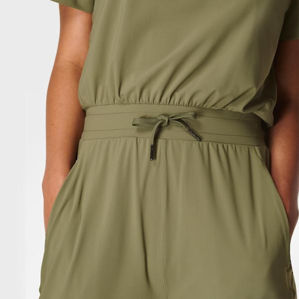 4 Way Stretchy Womens Loungewear Set Nylon Spandex Loose Yoga Jumpsuit