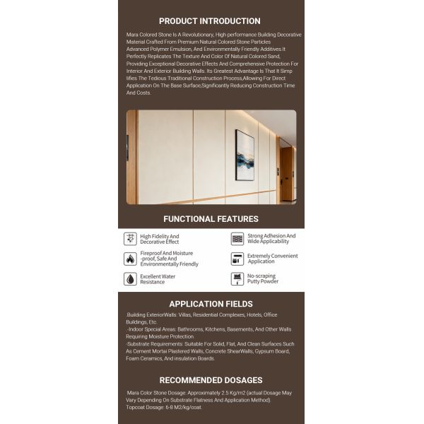 Natural Colored Interior Exterior Paint Water Resistance Stone Paint  Strong Adhesion