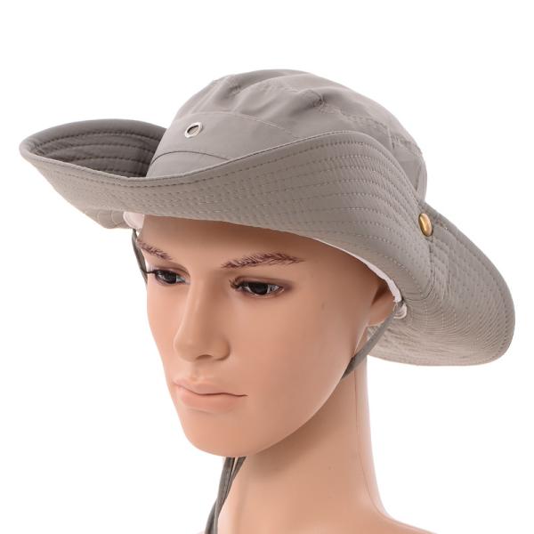 Mens Cotton Broad Brimmed Hat For Summer Outdoor Poly String Sweatband