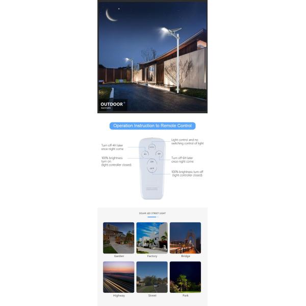 Водоустойчивый солнечный уличный свет СИД IP65 лампы поляка на открытом воздухе освещая солнечный 3 лет гарантии