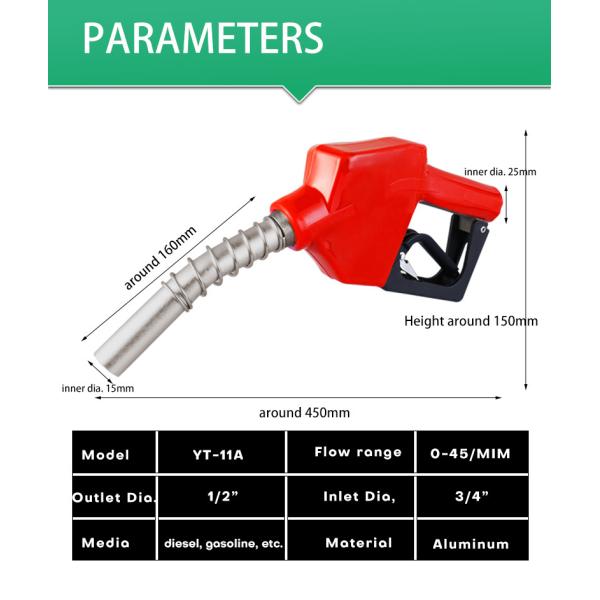 0-45l/MIN Diesel Fuel Nozzle Auto Shut Off For Petrol Gasoline Station