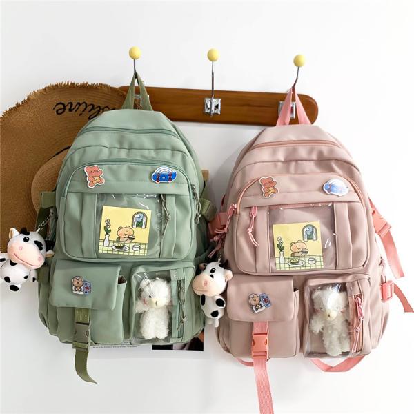 Customized Color Korean Backpack Chinese Cute Fancy Kawai School Bags For High School Teenage Girl
