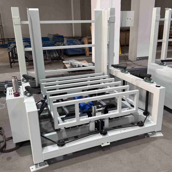 Accurate Positioning Electric Pallet Stacker Automatic Pallet Stacker For Conveyor Systems