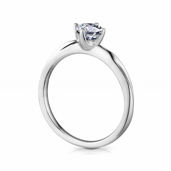 Bagues de mariage en argent sterling 925 poli brillant pour femmes, bague en oxyde de zirconium cubique CZ diamant