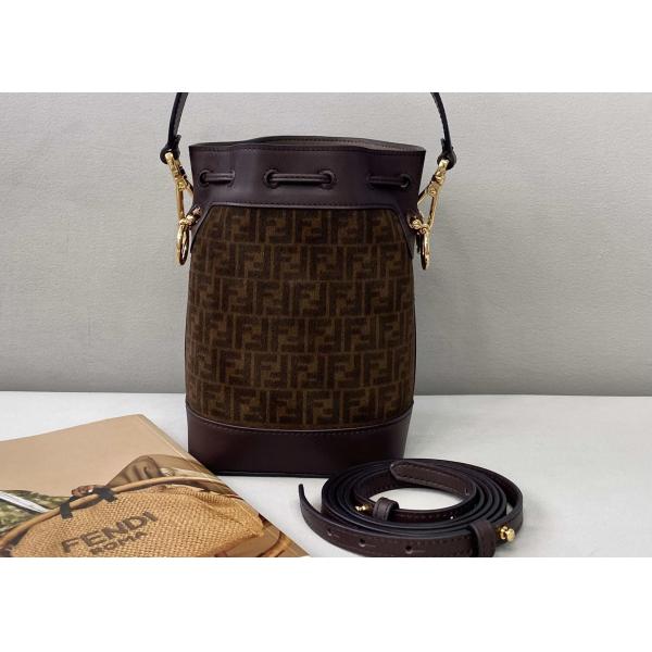 Drawstring Coffee Small Leather Crossbody Bag Old Flower Pattern