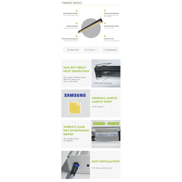 СИД садоводства спектра 630w 277V IP65 полное растет света