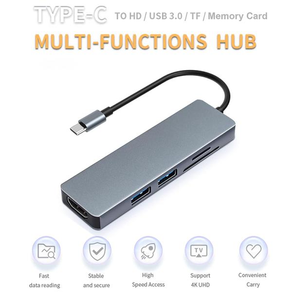 11 In 1 USB-C Hub Type-C To HDMI USB3.0 USB2.0 SD TF Adapter Hub with Card Reader