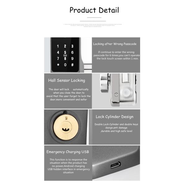 Bluetooth Keyless Biometric Fingerprint Deadbolt Door Lock Waterproof