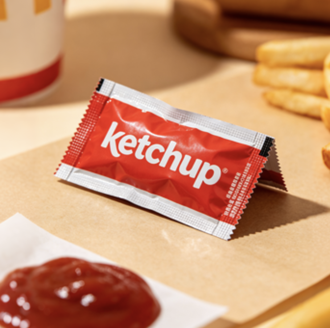 Custom Printed Ketchup Portion Pack | Easy-Tear Condiment Sachet with Notch for Food Service, Hotels & QSR – Professional Flexible Packaging Solution