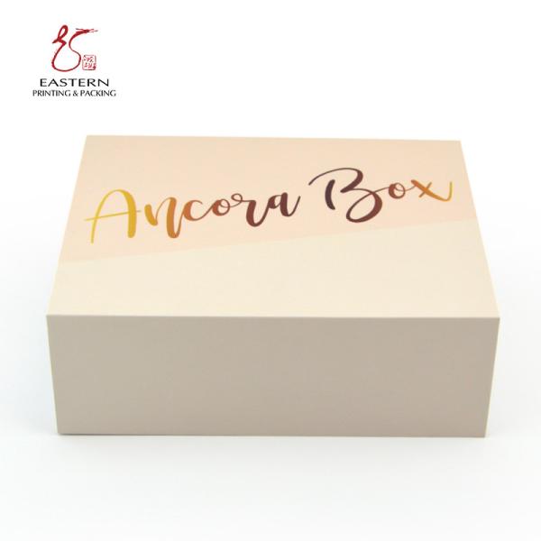 157gsm Coated Foldable Gift Boxes Skincare Packaging With Gold Foil Logo