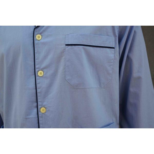 Soft Handfeel Mens Luxury Sleepwear Navy Piping Around The Neckline