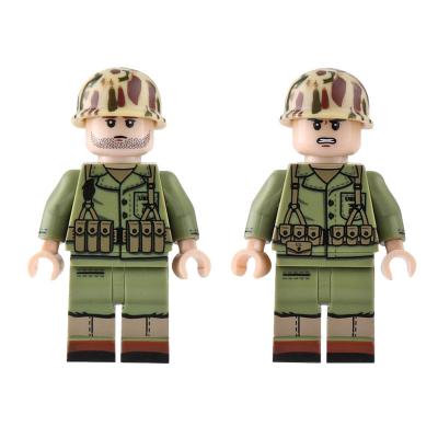 WW2 U.S army combat action figures soldiers with military figures weapons and accessories building blocks