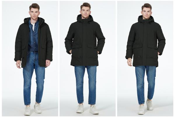 L To 4XL Mens Down Parkas Polyester Light Weight Winter Jacket