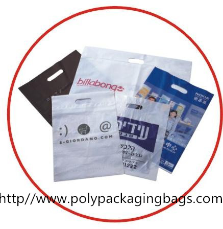 HDPE LDPE CPE Custom Printed Die Cut Handle Bags For Garments / Clothes